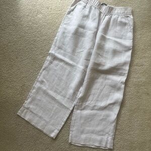 Tahari Off-White Linen Pants